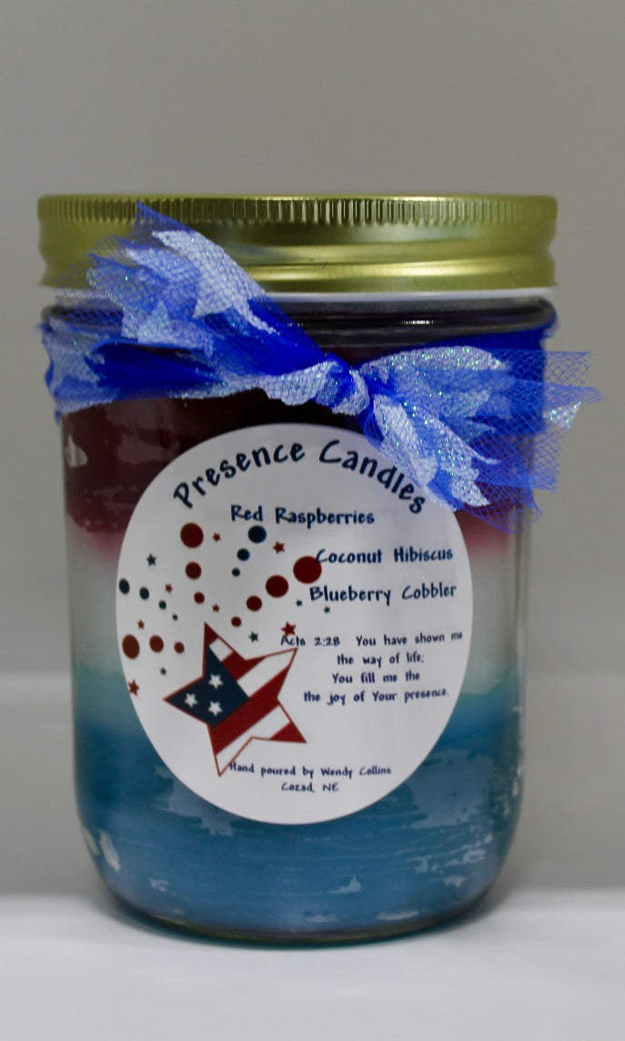 Red Raspberry, Coconut Hibiscus, Blueberry Cobbler Scented Candle