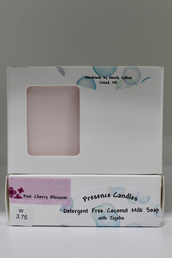 Pink Cherry Blossom Scented Detergent Free Coconut Milk Bar Soaps