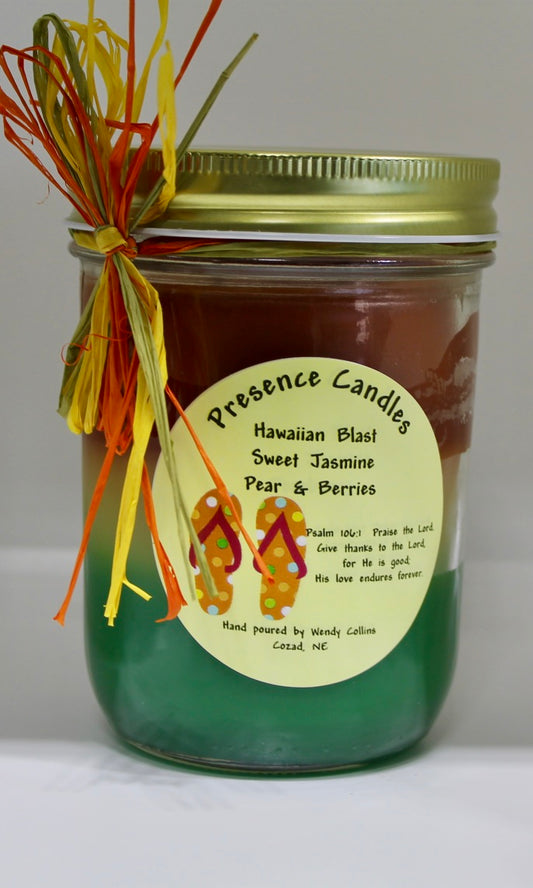 Hawaiian Blast, Sweet Jasmine, Pear & Berry Scented Candle