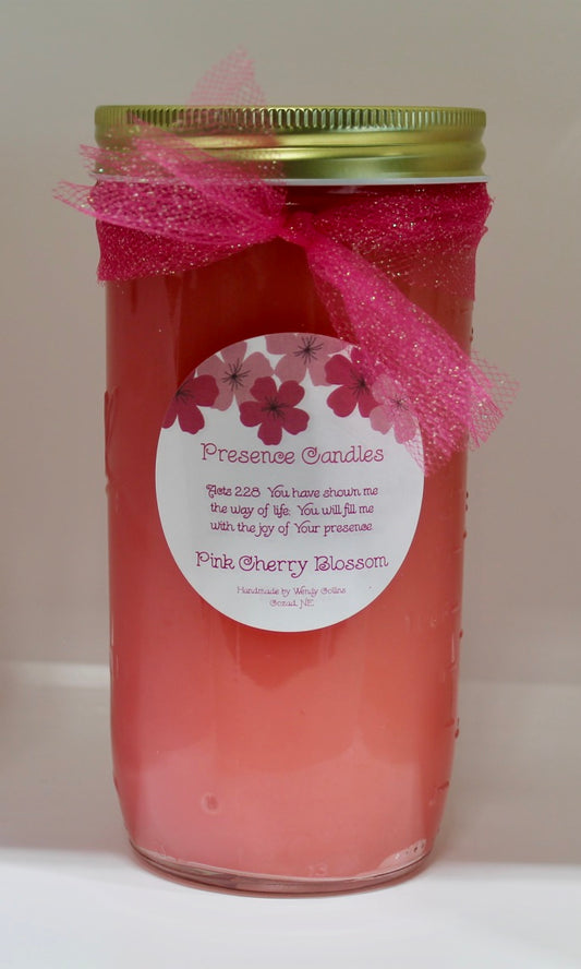 Pink Cherry Blossom Scented Candle